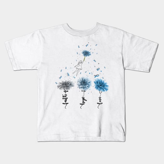 Diabetes awareness Faith Hope Love Sunflower Type 1 Diabetes Gifts Kids T-Shirt by thuylinh8